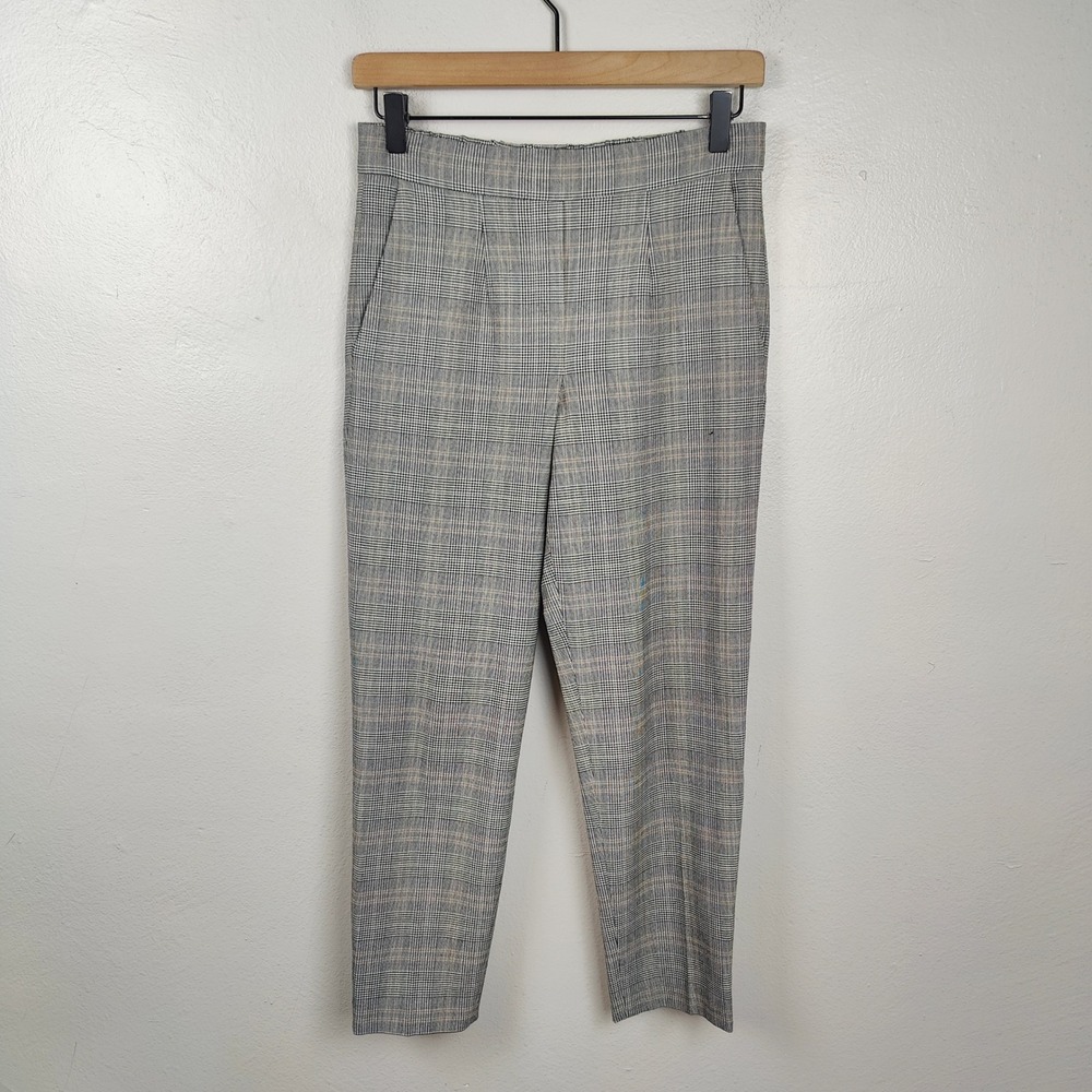 Aritzia Babaton Conan Ankle‎ Pants Womens 2 Career Tan Houndstooth Check - Picture 2 of 12